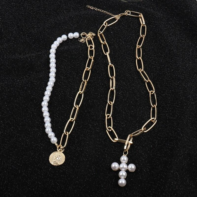 Arnet Pearl Cross Necklace