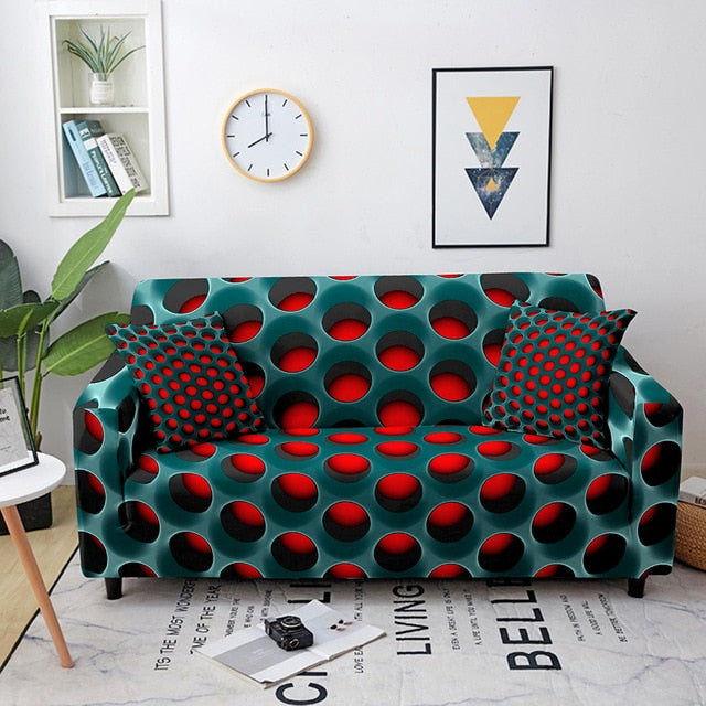 Tron Optical Illusion Sofa Cover