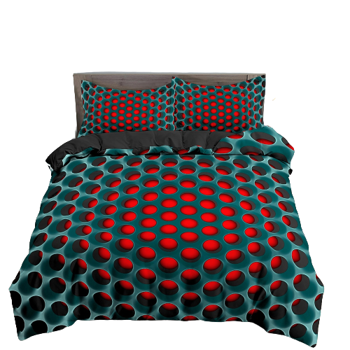 Tron Optical Illusion Pattern Bed Set