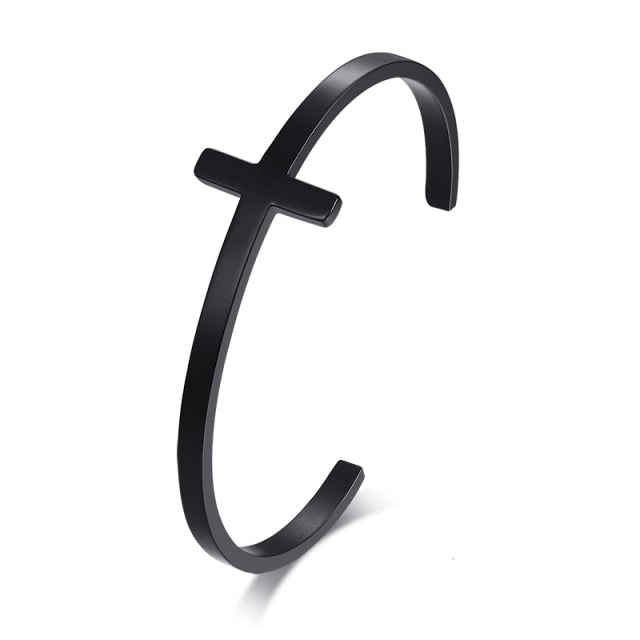 Halo Cross Cuff Bracelet