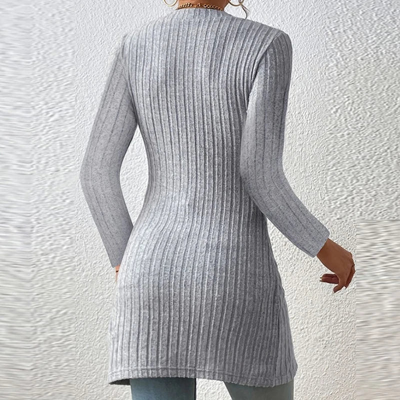 Cloe Asymmetrical Ribbed Long Sleeve