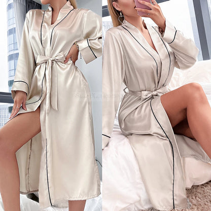 Zircon Satin Night Robe