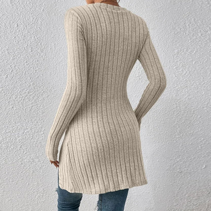 Cloe Asymmetrical Ribbed Long Sleeve