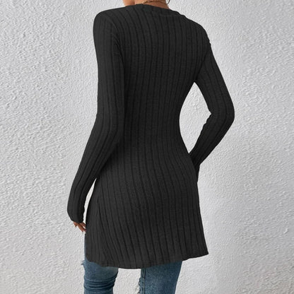 Cloe Asymmetrical Ribbed Long Sleeve