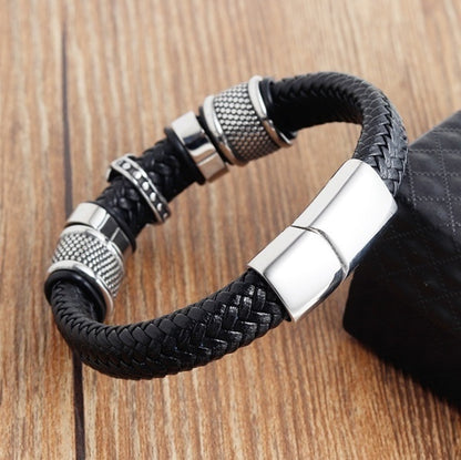 Woven Cross Leather Bracelet