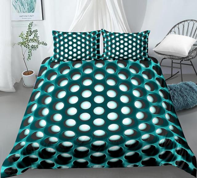 Tron Optical Illusion Pattern Bed Set