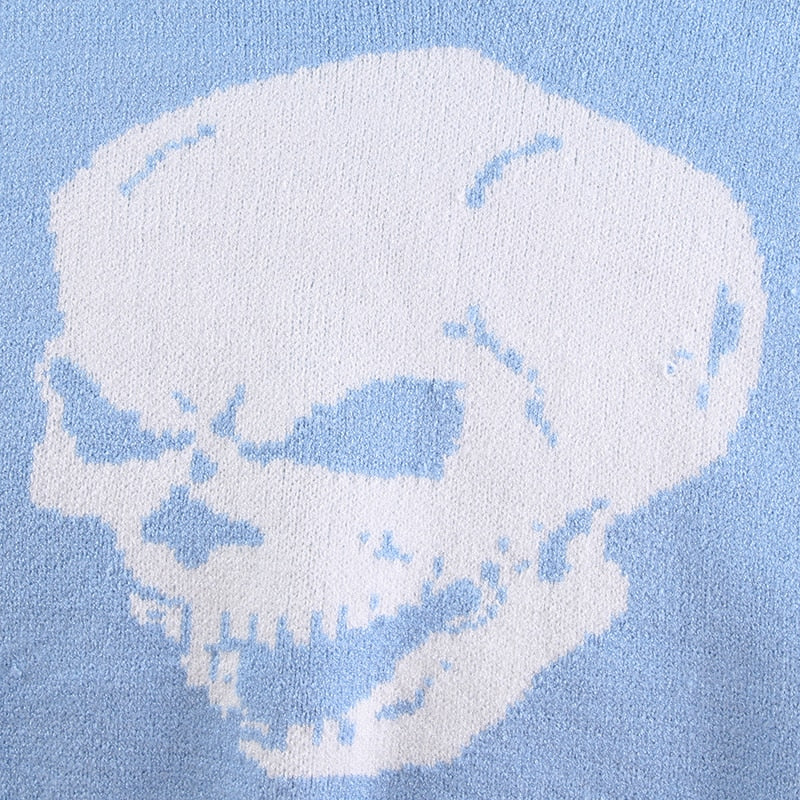 Tron Skull V-Neck Sweater