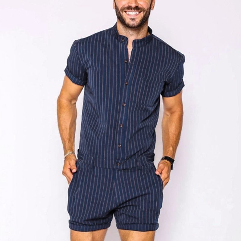 Giorgos Stripe Casual Romper