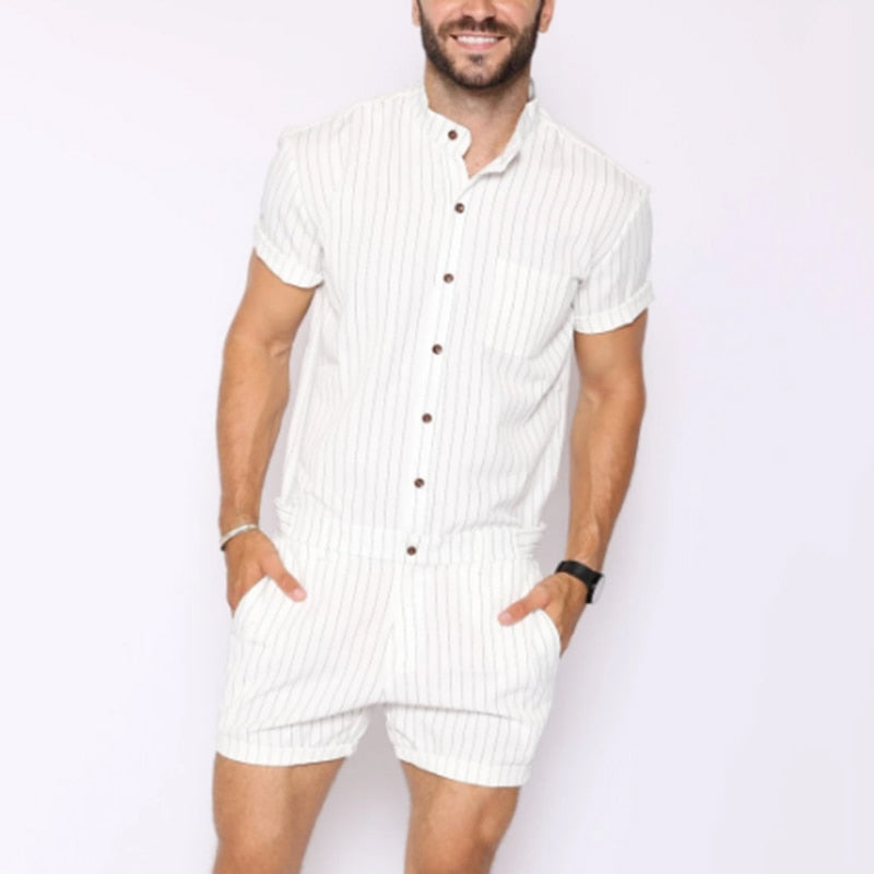 Giorgos Stripe Casual Romper