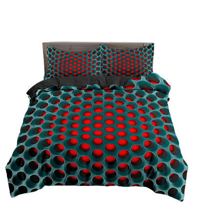 Tron Optical Illusion Pattern Bed Set