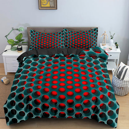 Tron Optical Illusion Pattern Bed Set