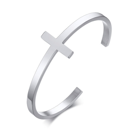 Halo Cross Cuff Bracelet